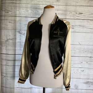 Baby phat black glad bomber reversible jacket s